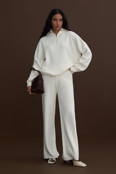 mathilda store Ecru Zipper Detailed Knitwear Set