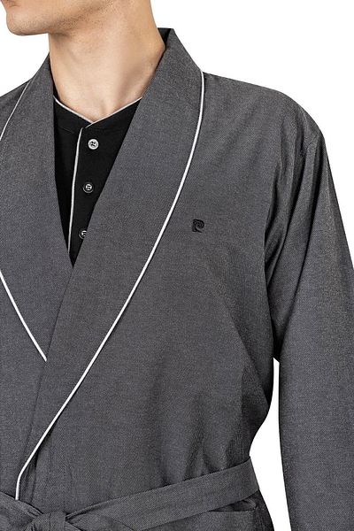 Pierre Cardin Σετ προίκας γαμπρού μαύρο Robdöşambır και χτενισμένο βαμβακερό μακρυμάνικο