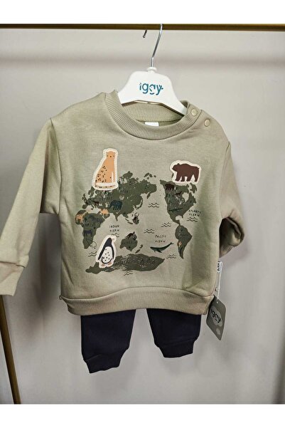 IGGY MORRIS Erkek bebek uzun kollu iç iplikli alt üst takım