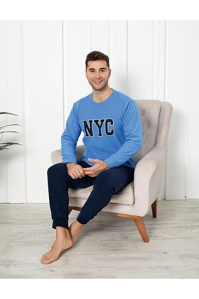CALİA Σετ ανδρικής φόρμας πιτζάμα με λαιμόκοψη Fleece