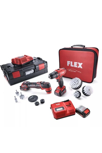 Flex Pasta Cila Vidalama Ve Temizlik Fırça Seti - Pxe80 Mini Polisaj, Dd 2g Şarjlı Matkap,3lü Fırça
