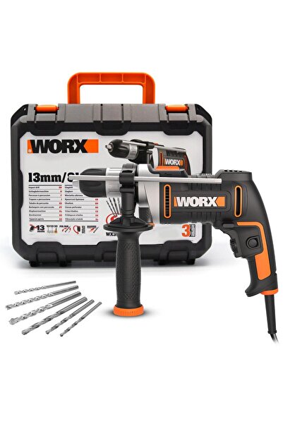 WORX WX328 810Watt 13mm Profesyonel Darbeli Matkap + 6 Adet Uç