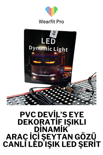 Wearfitpro PVC Devil’s Eye Yapışkanlı Dinamik Işıklı Araç İçi Şeytan Gözü Can...