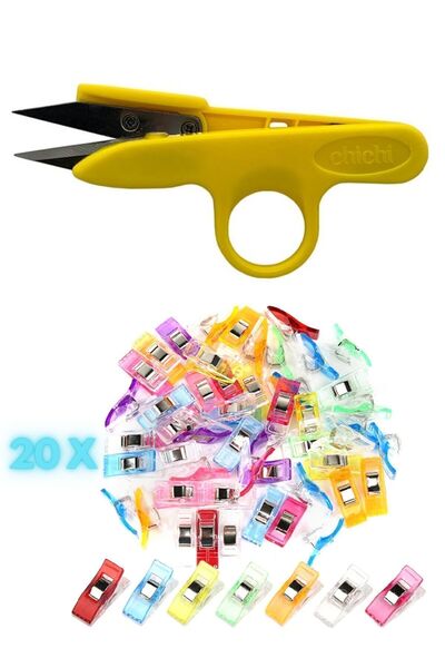 hodbehod Ev Tipi Dikiş Makinası Seti (20 Adet Kumaş Mandal ve İplik Temizleme...