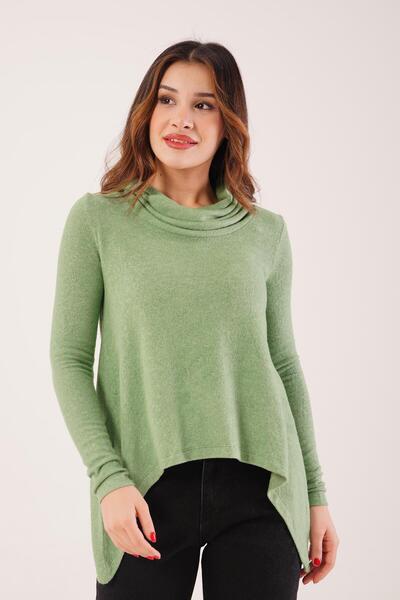 Hipo Trend Блузка з м'яким коміром з м'якої тканини Mint