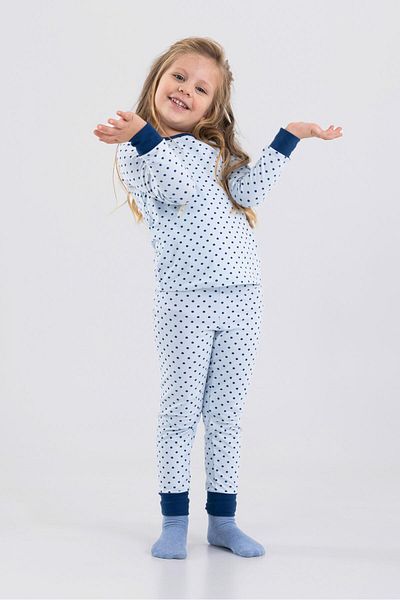 BAYKAR Set pijama cu mânecă lungă pentru fetiță albastră - 9198