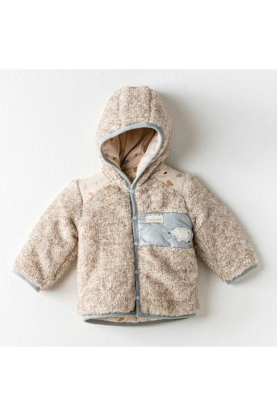 andywawa Baby Boy Plush Coat Beige Ac24050