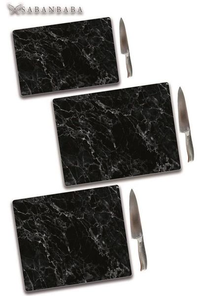 Saban Black Marble Set of 3 - Glass Cutting Board