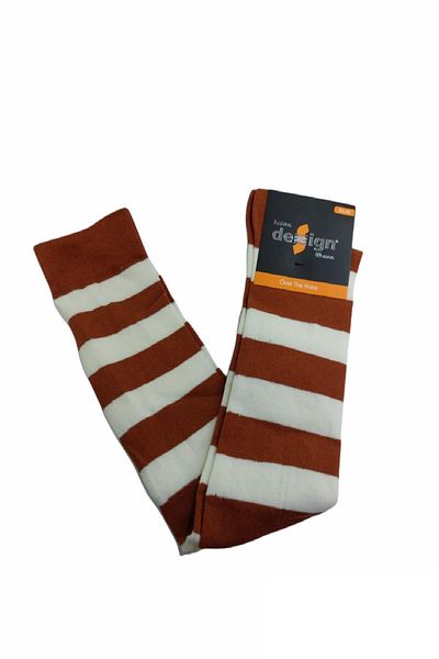 Design Socks Безшевни чорапи до коляното с кръгъл шарен дизайн