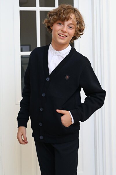 Mutlu Kids مبطن بالصوف سترة للأولاد بأزرار أمامية