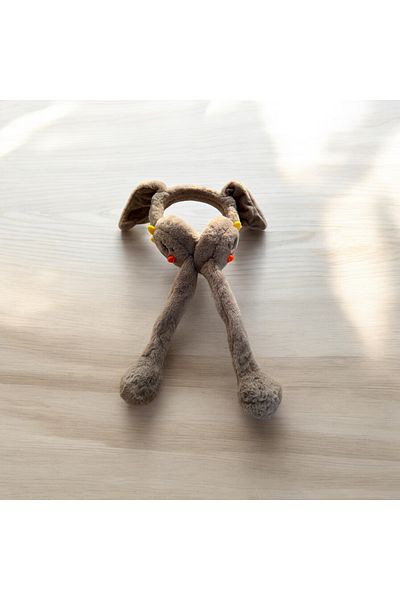 Voya Moving Plush Headset Headset with Playful Ears (Brown Beige)