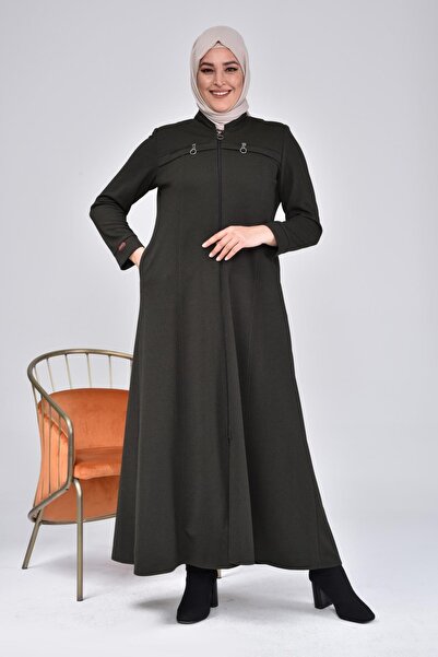 Ferace Large Size Zippered Women's Winter Coat Top Coat