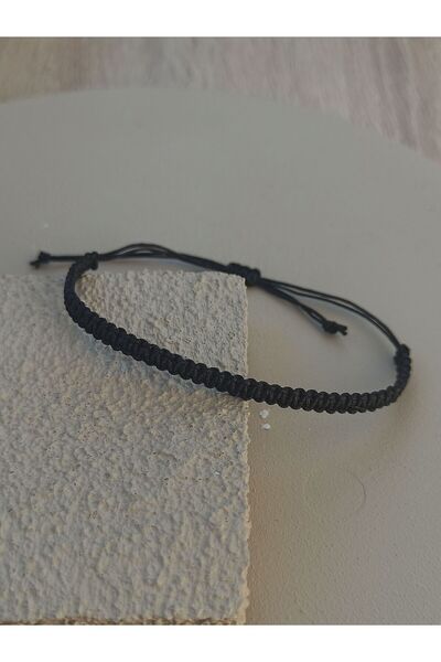 TREND Unisex Black Orange Macrame Bracelet, Braided Rope Bracelet, Gift Bracelet, Dating Bracelets