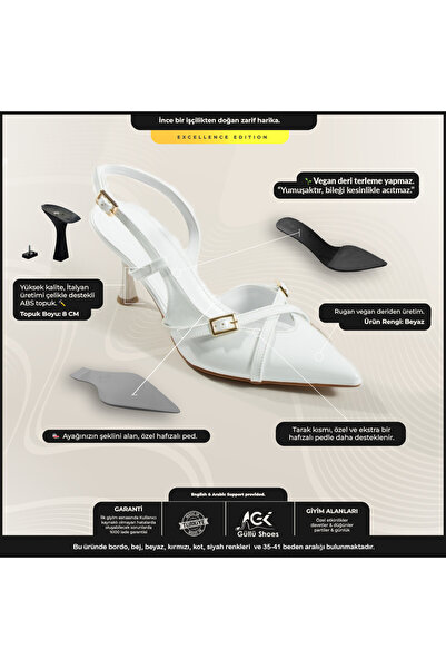 Güllü Shoes Біла веганська лакована шкіра Жіночі туфлі на підборах на шпильці Вечірні сукні Повсякденні та особливі випадки