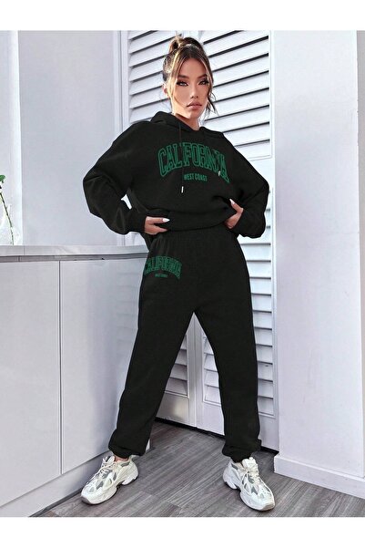 Mythologie Γυναικείο σετ φόρμας μαύρης Καλιφόρνιας West Coast στο κάτω μέρος με κουκούλα