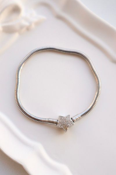 EFBUTİK Star Zircon Stone Clip Charm Bracelet