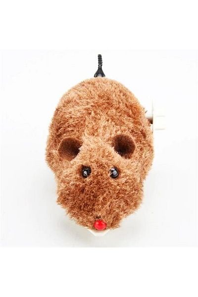 shop Buffer® Wind-Up Cat Training Toy Furry Plush Mouse Catch Interactive Cute Fun Toy