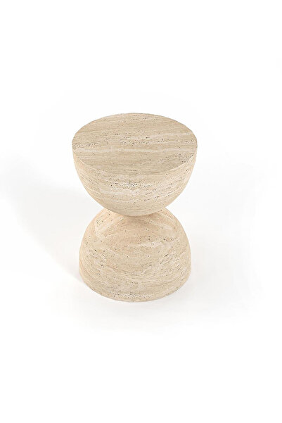 KATYY Hourglass Traverten Yan Sehpa