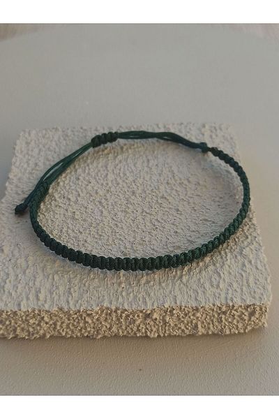 TREND Macrame Knitted String Surfer Bracelet - Dark Green Gift Bracelet