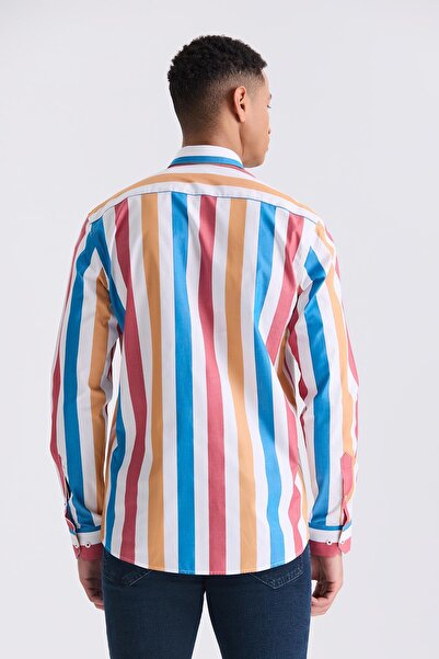 Jakamen Сорочка Saks Slim Fit у смужку, 100% бавовна