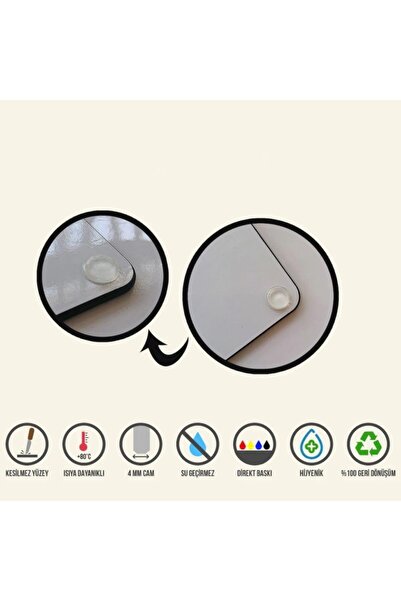 Saban 50x56 Cm Cam Ocak Koruyucu Menekşe Cam