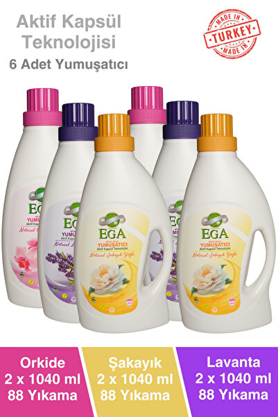 Ega Kimya Aktif Kapsül Teknolojili Çamaşır Yumuşatıcısı 6 X 1040 ml (264 YIKAMA)