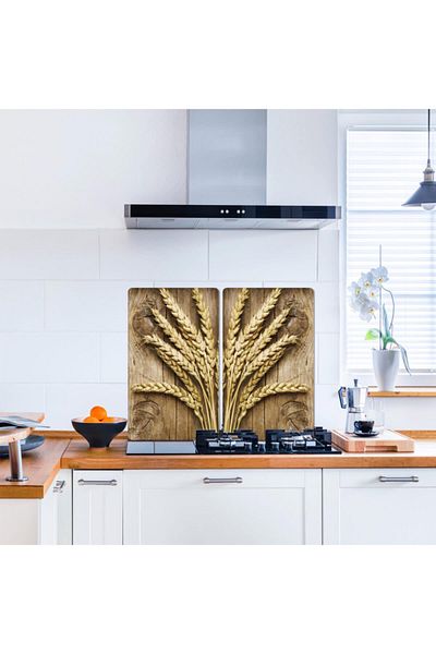Saban 2' 30X52 cm Glass Stove Protector with 2 Patterns