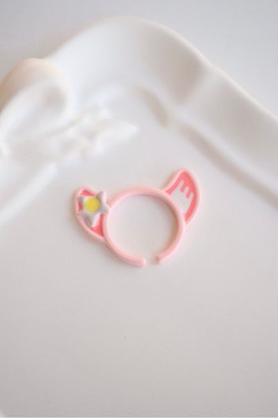 EFBUTİK Pink Metal Kiity Ear Ring