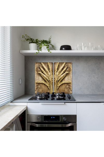 Saban 2' 30X52 cm Glass Stove Protector with 2 Patterns
