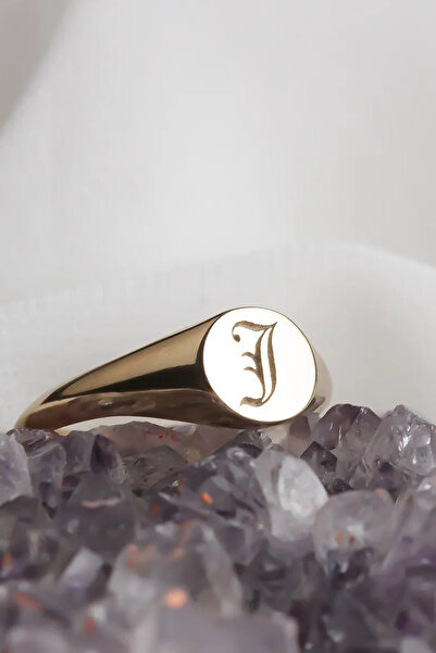 Glorria Kişiye Özel Gotik Harf Gümüş Yüzük