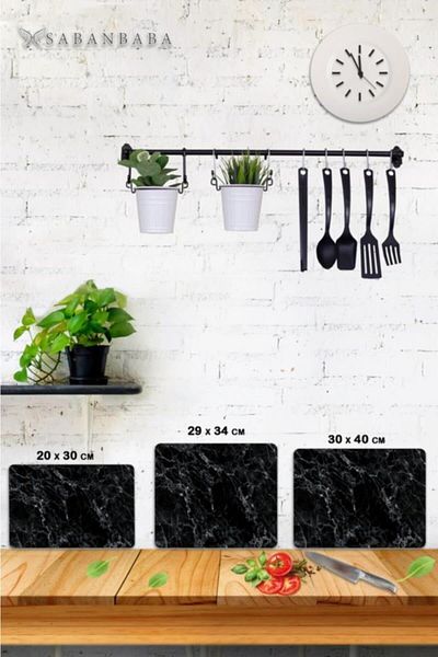 Saban Black Marble Set of 3 - Glass Cutting Board