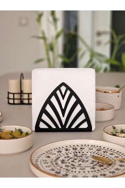 VELUX HOME Velux Special - Monstera Leaf Design Metal Napkin Holder Decorative 6.9*11.3 cm