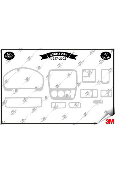 FD Damla Etiket Για Honda CRV 1997-2002 Κονσόλα γαντιών Διακοσμητικό σετ μαόνι με επένδυση 11 τεμαχίων ασημί