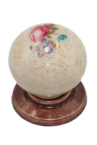 Porcellana Perla Antique-Copper- Porcelain Lid Handle Handle Cabinet Drawer Handle Furniture Kitchen Handle Ruby Button-Stk1438