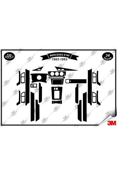 FD Damla Etiket pentru Mercedes E-190 1983-1993 Garnitură Consolă Torpedo Set...