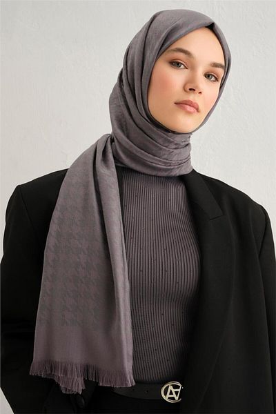 Armine Σάλι Viscon με σχέδιο Houndstooth 11
