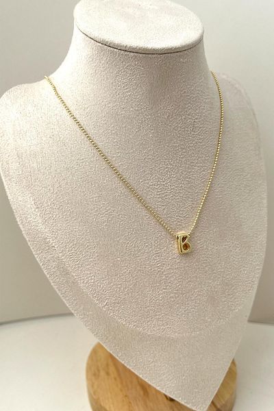 Modex Gold Color Three-Dimensional Letter B Necklace (45+5cm)