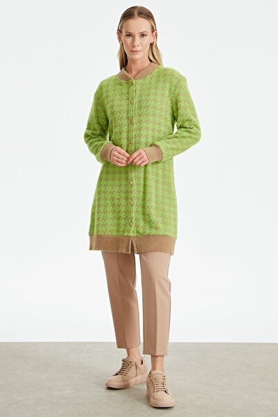 Tığ Triko KAZAYAKLI BOMBER YAKA HIRKA LİME