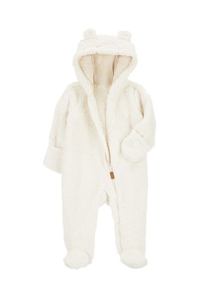 Carter's Baby Long Sleeve Jumpsuit - Sherpa Cream