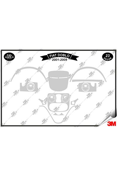 FD Damla Etiket Για Fiat Doblo 2001-2009 Κονσόλα γαντιών Διακοσμητικό σετ μαόνι με επένδυση 23 τεμαχίων ασημί