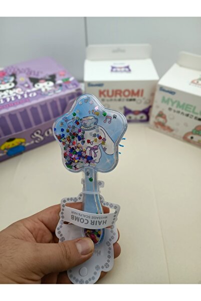Meyra Accessories Sanrio Kawaii Cinnamorol Içi Pulu Tarak Mini Içi Simli Tarak Lüx Hediyelik Ürünler