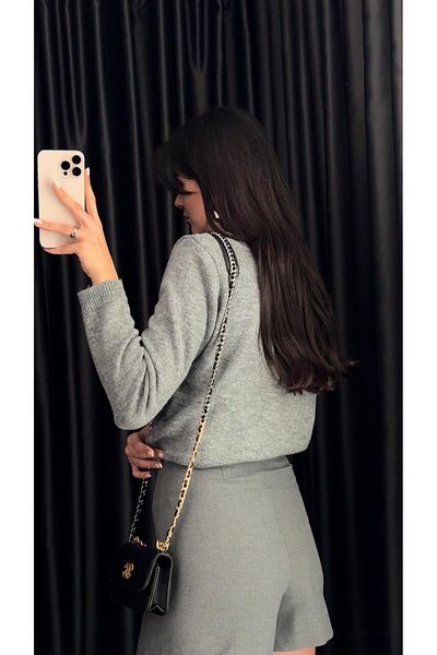 HAZELANNA Gray Shorts Skirt
