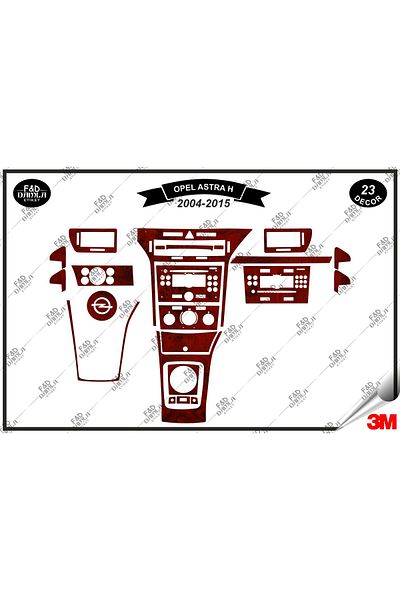 FD Damla Etiket Opel Astra H 2004-2015 Κονσόλα γαντιών - Σετ 23 τεμαχίων μαόνι με επένδυση