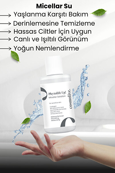 Cosmolive Makyaj Temizleyici | Glikolik Ve Hyaluronik Asit | Nemlendirici Micellar Su