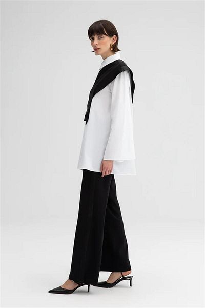 Touché Privé Touche Collared Poplin Tunic - White