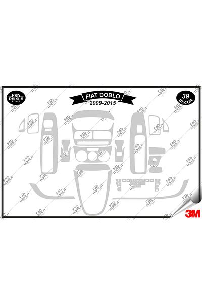 FD Damla Etiket Για Fiat Doblo 2009-2015 Κονσόλα γαντιών Διακοσμητικό σετ μαόνι με επένδυση 39 τεμαχίων ασημί