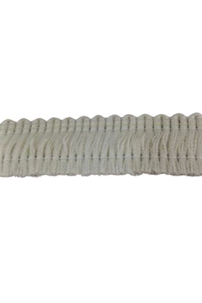P Parla Cream Colored 3 cm Cotton Tassel Ribbon - 10 Meters