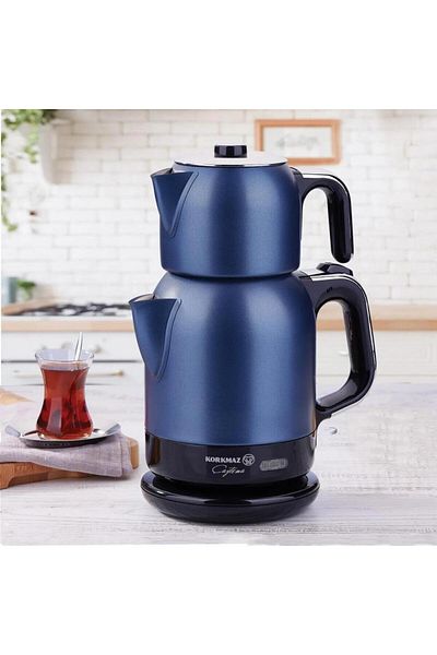 KORKMAZ A331-07 Çaytema Electric Teapot Azura/Chrome