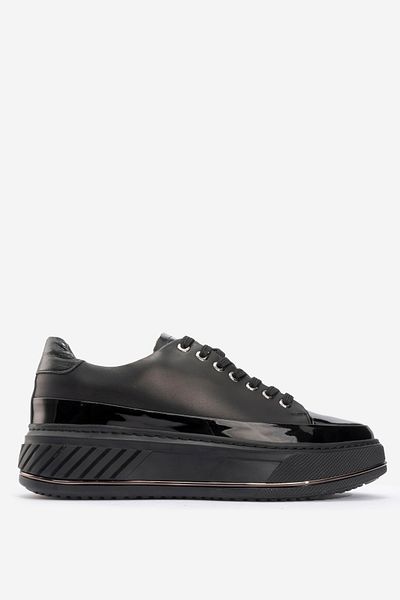 MARCOMEN Men's High Sole Lace-Up Casual Shoes Real Leather Mc 20199 Black