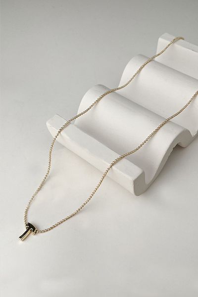 Modex Gold Color Three-Dimensional Letter t Necklace (45+5cm)